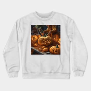 Halloween Pumpkin Carving Crewneck Sweatshirt